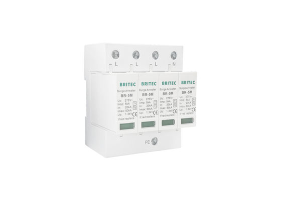Loại điện áp chuyển đổi 3 giai đoạn 5KA 4 cực 275V bảo vệ điện áp SPD cho bảo vệ điện năng công nghiệp