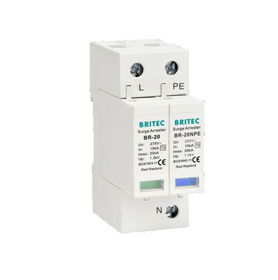 BR-20 1P+1 40kA Thiết bị chống sét lan truyền Single Phase Type 2 Bộ chống sét Spd