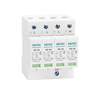 Thiết bị chống sét T1+T2 BR-7M 4P 7ka, Chống sét lan truyền SPD, Thiết bị chống sét lan truyền điện tử
