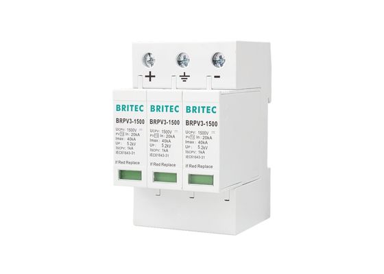 Loại 2 Thiết bị bảo vệ PV Surge Arrester 40kA 8 / 20us DC 1500V SPD cho năng lượng mặt trời