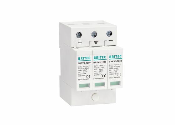 Phản ứng nhanh 1200V 40ka TVSS Mặt trời sét Arrester DC Power Surge Protector