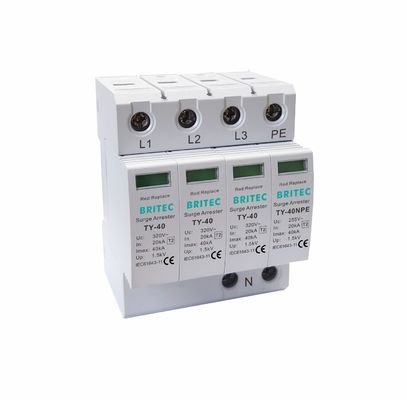 Thiết bị TY-40 3 + 1 MOV bảo vệ điện áp với dòng điện xả 40kA và thermoplastic UL94-V0