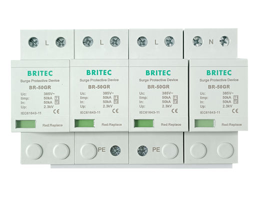 BR-50GR 4P Ac Bảo vệ ánh sáng Trung Quốc loại 1 thiết bị bảo vệ sóng cao Spd spd t1 t2 loại 1 arrester sóng cao