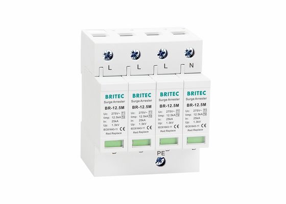 Thiết bị bảo vệ vượt sức mạnh BRITEC lớp I + II SPD 4P 275V