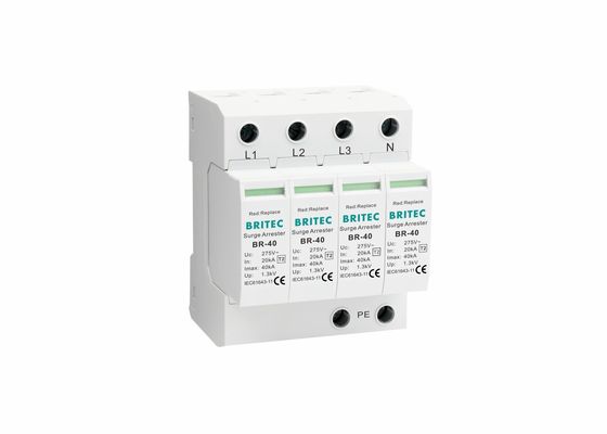 4P SPD lớp II 40ka AC Surge Protector 150V/275V/320V//385V/440V Bảo vệ sét