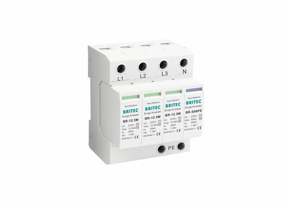 12.5kA lớp B + C Ba giai đoạn tiêu chuẩn IEC bảo vệ sét bảo vệ sóng