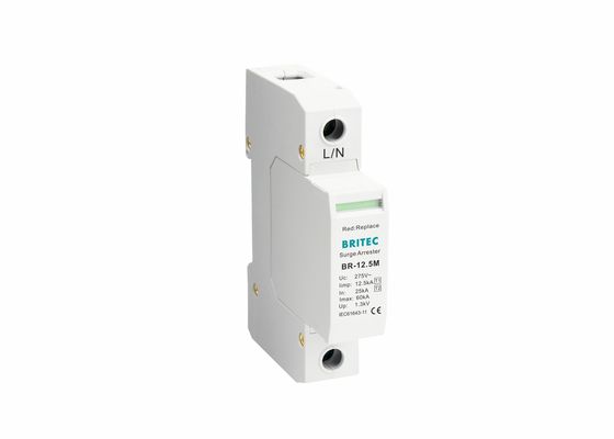 Lớp I + II Iimp 12.5ka Spd Bắt sét 1p Bảo vệ điện áp thấp