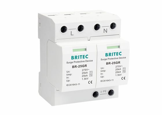 25kA pha duy nhất IP20 loại 1 Thiết bị bảo vệ vượt sức ép