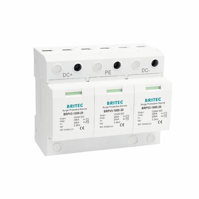 Thiết bị bảo vệ chống sét DC BRPV3-1000-20 cho Hệ thống năng lượng mặt trời 1000V, spd 1000v dc t1 t2