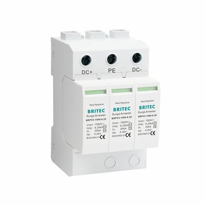 BRPV3-1500-6.25 Photovoltaic Surge Arrester Module 3 Thiết bị bảo vệ loại 1 + 2 Photovoltaic Surge Protector Hệ thống năng lượng mặt trời spd 1500v dc t1 t2 Photovoltaic Dc Spd pv điện sét arrester loại 1 + 2 Photovoltaic Surge Protector