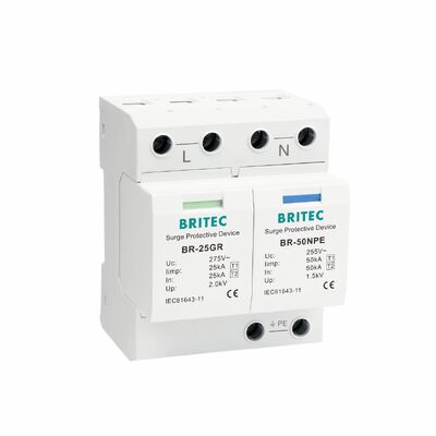 Thiết bị chống sét lan truyền SPD có thể cắm 25KA với giá đỡ DIN Rail để chống sét