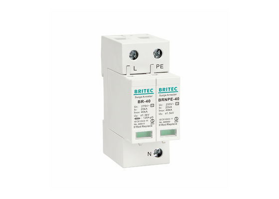 Thiết bị chống sét lan truyền IEC 61643-11 Loại 2 với khả năng chống sét 40kA 1P+NPE và lắp đặt trên thanh ray DIN