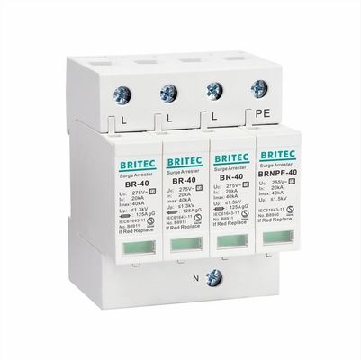 BR-40 3 + 1 T2 tuv loại 2 thiết bị bảo vệ tăng áp Surge Arrester thunder arrester thunder protector surge absorber SPD AC DC Surge Protection thiết bị bảo vệ tăng áp spd