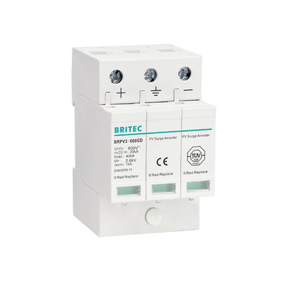 Thiết bị chống sét lan truyền năng lượng mặt trời BRPV3-1000 1000V 40kA 3P DC Bộ chống sét lan truyền sét