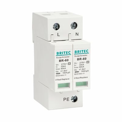 BR275-60 2P 2P ac SPD 60kA 2P Thiết bị bảo vệ tăng áp một pha (SPD)