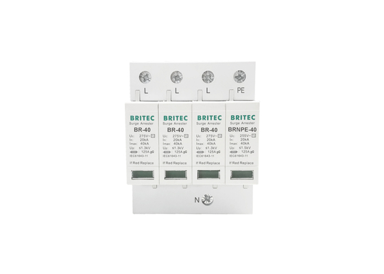 40kA 275V/255V Công nghiệp DIN đường sắt 3 giai đoạn loại 2 thiết bị bảo vệ SPD