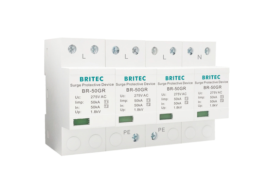 Thiết bị chống sét lan truyền bằng nhựa nhiệt dẻo SPD IP20 4 cực