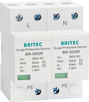 Thiết bị chống sét lan truyền BRITEC 50GR Ac Thiết bị chống sét Spd 50ka Lightning Arrestor