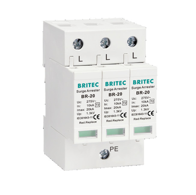BR-20 2P 20kA Thiết bị chống sét lan truyền loại 2 Bộ chống sét Spd một pha