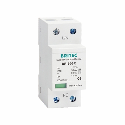 SPD 50kA Type 1 AC Surge Protector 1P Thiết bị bảo vệ sét