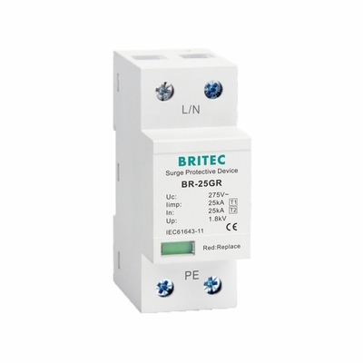 25kA lớp I loại 1 Thiết bị bảo vệ điện giật Uc 150V 275V 320V T1