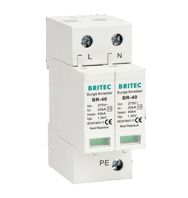 BR-40 2P Thiết bị bảo vệ xung đột lớp II Spd 275v bảo vệ xung đột sét