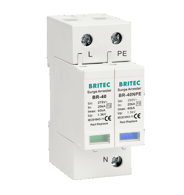 BR-40 4P 20kA - 200kA Thiết bị bảo vệ xung đột Tăng sóng Bắt sóng Spd Sấm sét 275v bảo vệ xung đột