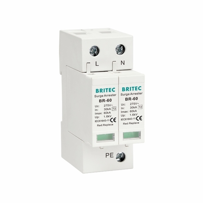 30kA 60kA Thiết bị chống sét lan truyền loại 2 SPD Power 230V/400V BRITEC