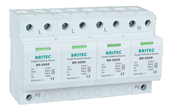 Thiết bị chống sét BR-50GR 4P 3 pha 385V Loại 1 chống sét spd
