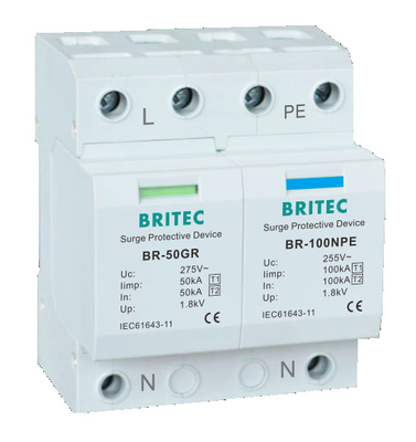 BRITEC BR-50GR 3P Thiết bị chống sét lan truyền loại 1 50ka spd t1 t2 ac