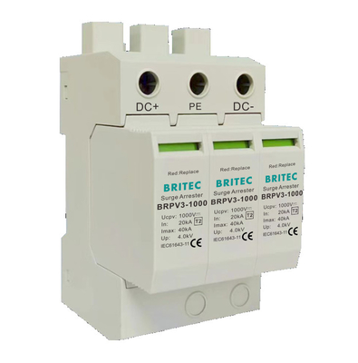 BRPV3-1500-12.5 Photovoltaic Spd Bảo vệ tia mặt trời t1 t2 dc Thiết bị PV Arrester DC 1500V