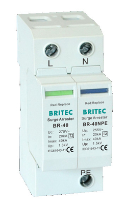 BR-40 3P + 1 Bảo vệ tăng áp Thiết bị bảo vệ Bắn sét Bảo vệ bắt giữ 18mm bảo vệ tăng áp