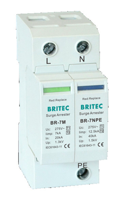 BR-7M 4P T1+T2 Surge Arrester B+C Spd Thiết bị bảo vệ chống thổi sóng type1 spd