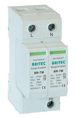 BR-7M 4P T1+T2 Surge Arrester B+C Spd Thiết bị bảo vệ chống thổi sóng type1 spd