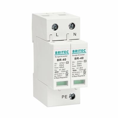 BR-40 2P tuv loại 2 thiết bị bảo vệ tăng áp áp áp chặn spd bảo vệ sấm sét 40ka áp áp