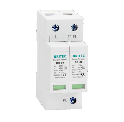 BR-80 2P Thiết bị bảo vệ chống giật SPD 275v bảo vệ chống giật sét