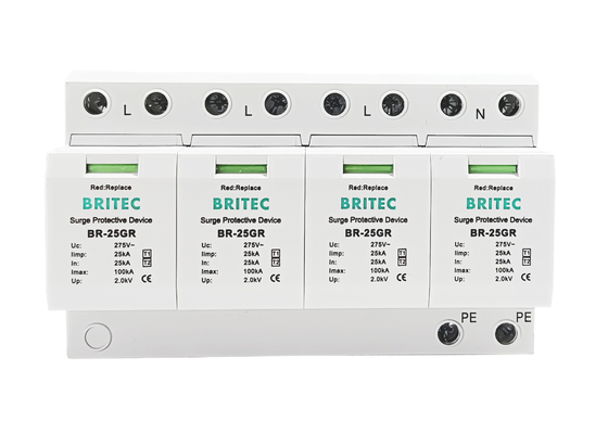 240V/400V Thiết bị bảo vệ siêu điện 25kA Thiết bị bảo vệ siêu điện loại 1 T1 10/350us
