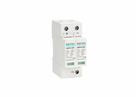 40kA PV SPD Loại 2 600VDC Bảng điều khiển năng lượng mặt trời Thiết bị bảo vệ chống sét lan truyền