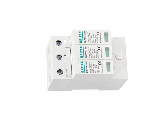 Phản ứng nhanh 1200V 40ka TVSS Mặt trời sét Arrester DC Power Surge Protector
