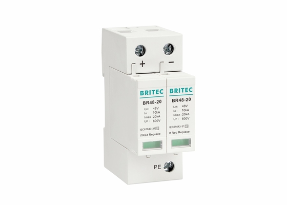 Có thể cắm loại 2 sét Arrester Modular 48V DC SPD Bảo vệ quá điện áp