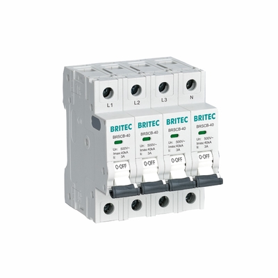 BRSCB-40 Class II 40KA Dedicated Backup Protector Surge Protection Device MCB được thiết kế đặc biệt cho Surge Arrester.