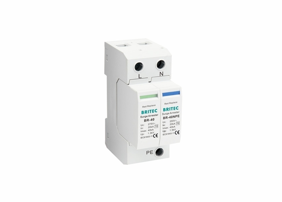 TVSS 150V / 275V / 320V / 385V / 440V 40KA Din Đường sắt điện Đèn bảo vệ Surge Arrester Single Phase