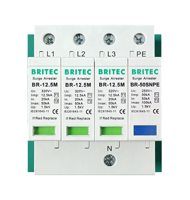 BR-12.5M 1+1 50kA DIN Thiết bị bảo vệ đường sắt chống thổi sét TUV phê duyệt spd
