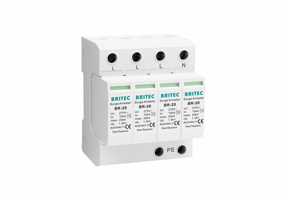 AC 4P loại 2 20kA Bảo vệ sét Toàn bộ nhà SPD Thiết bị bảo vệ sóng