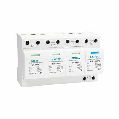 BRITEC BR-50GR 3P Type 1 Surge Arrester 50ka Thiết bị bảo vệ vượt sức ép spd t1 t2 ac ba pha ac spd