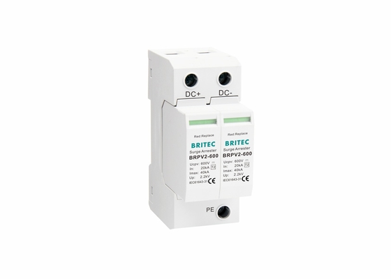 Thiết bị bảo vệ chống sét 600V Thiết bị chống sét lan truyền PV Thiết bị bảo vệ chống sét lan truyền SPD 2P