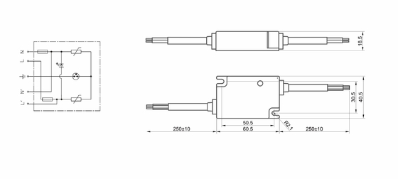 BRLED-08ASC-10 Các bộ bảo vệ sóng cao cho đèn LED Bảo vệ đèn LED ngoài trời 10kv spd