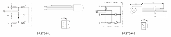 BR275-6-B Các thiết bị bảo vệ sóng cao để bảo vệ LED BEEP cho các thiết bị đèn điện tử
