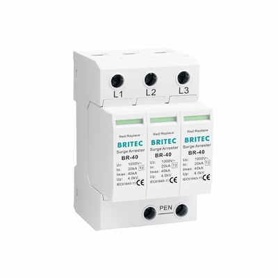 BR-40 1000 4P loại 2 1000V 690V 800V Ba pha cao áp AC Surge Protector SPD Arrester sét