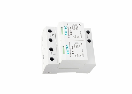 Bộ điều chỉnh ánh sáng loại 1 Thiết bị bảo vệ chống sét lan truyền 2P 50kA Điện áp thấp Loại I